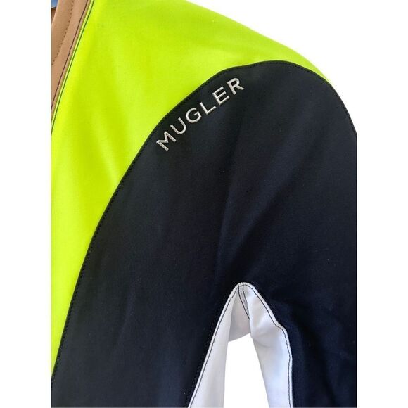 Mugler Paris Women’s Multicolor Short Sleeve Body Shaping Striped Top Size 34 - Picture 2 of 7
